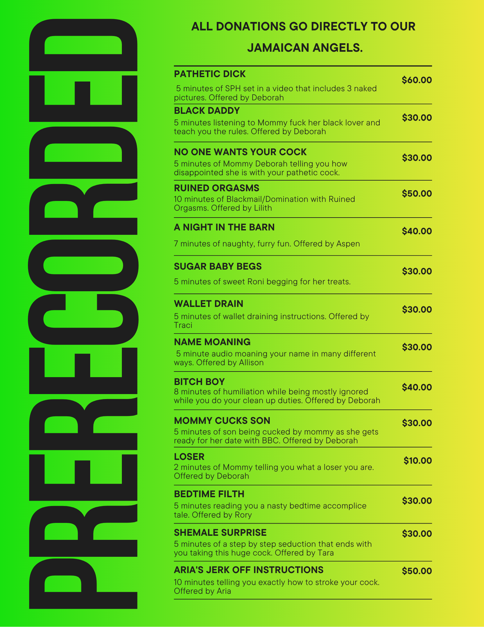 Pre-Recorded Audios & More